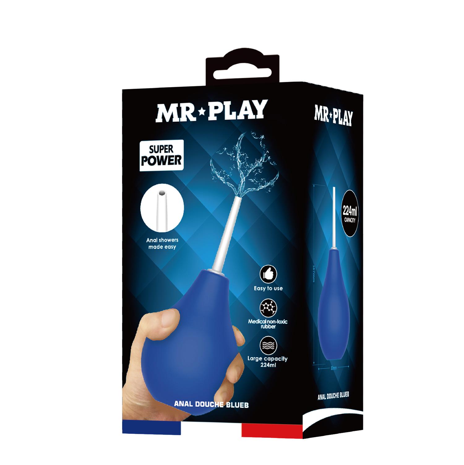 MR PLAY - Anal Douche, Anal Douche Enema Cleaner'the nozzle length: 75mm'capacity: 224ml, Color: blue&White 80-167