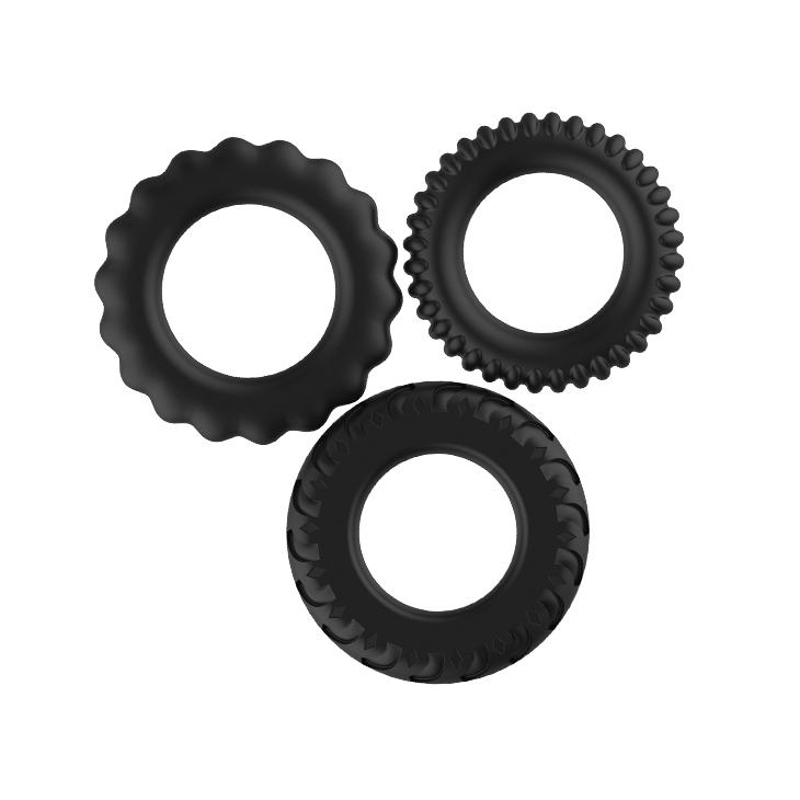 BAILE - Titan Ring, 3 in one silicone rings, 3 different styles ':19mm  ':19mm  ':22mm