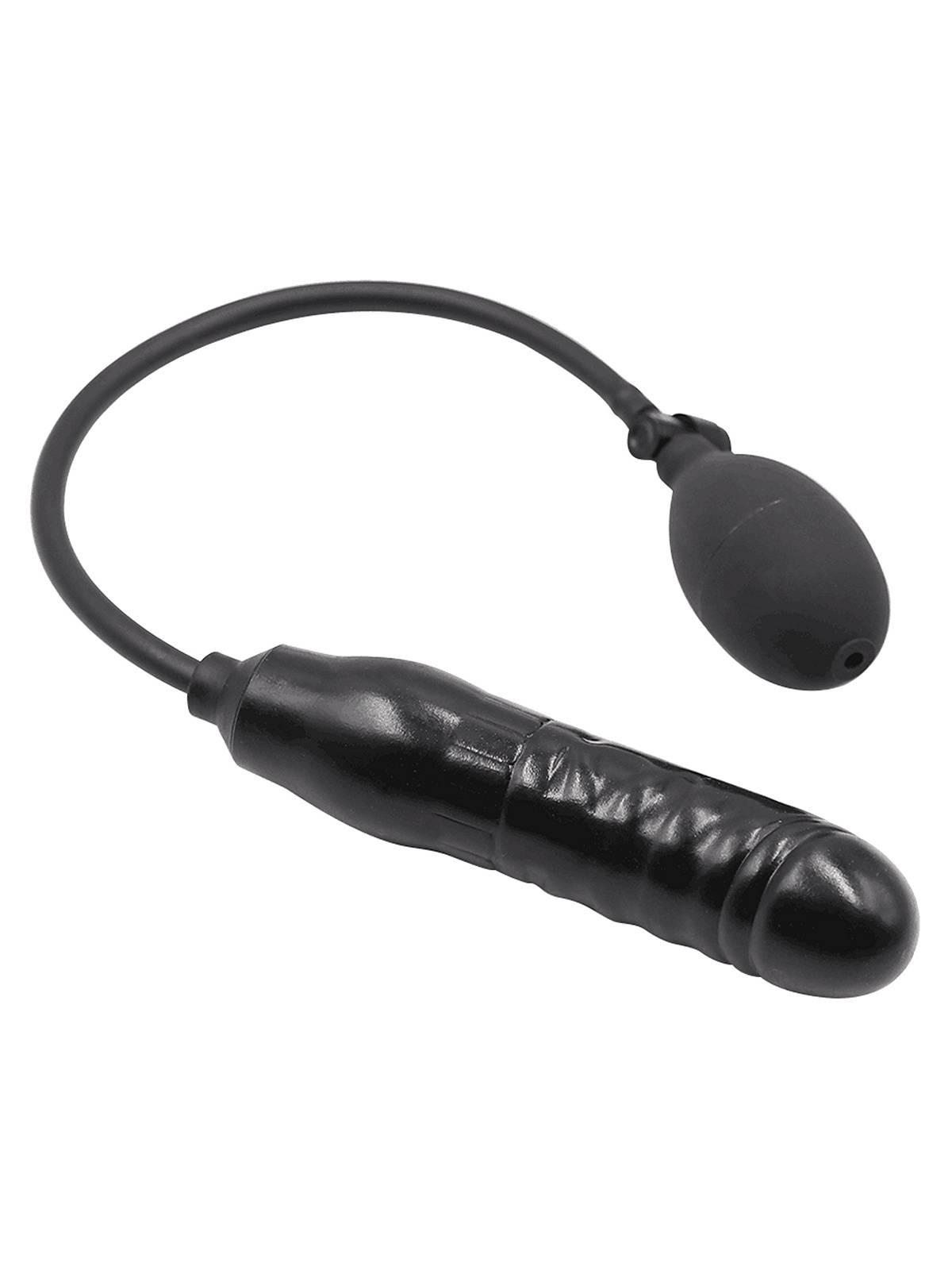 RudeRider Inflatable Regular Dildo Rubber Black RudeRider Inflatable Regular Dildo Rubber Black