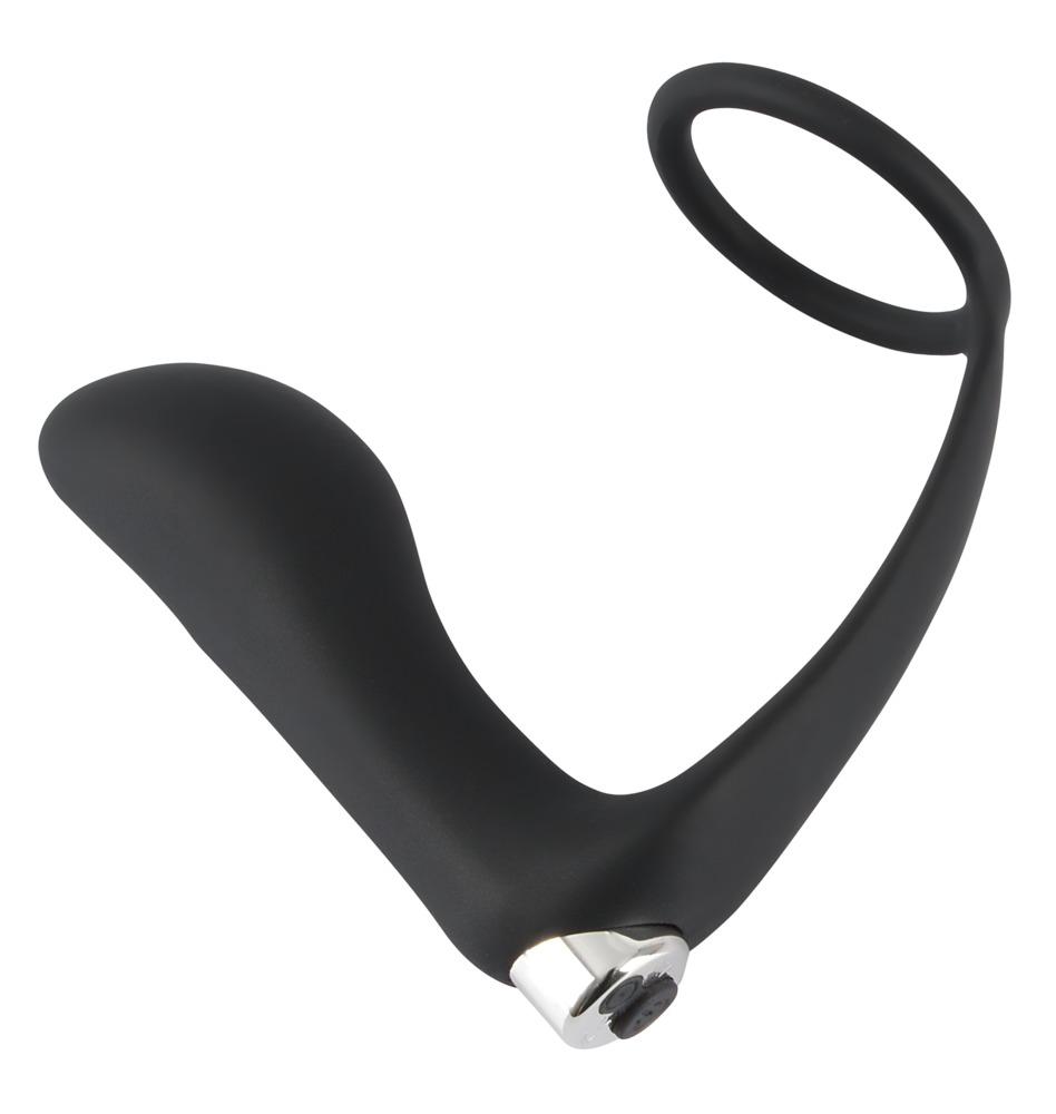 Black Velvets Vibrating Ring & Plug, Black