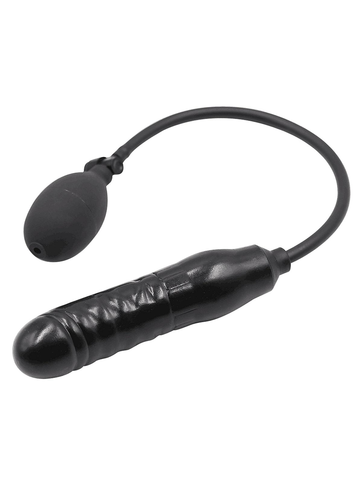 RudeRider Inflatable Regular Dildo Rubber Black RudeRider Inflatable Regular Dildo Rubber Black