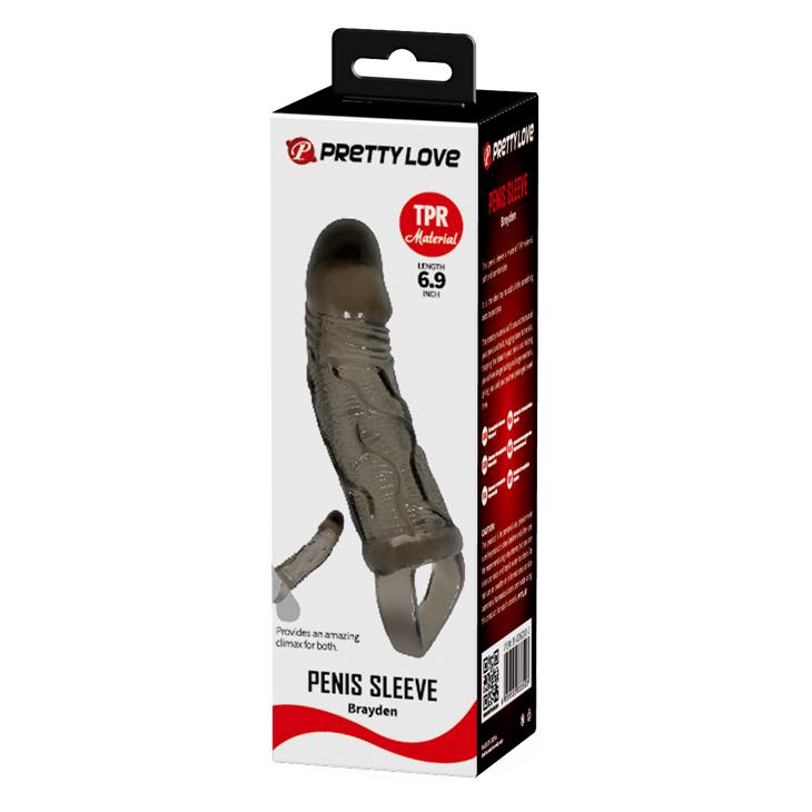 BAILE - Brayden, Penis extended Sleeve, super-stretchy TPR material ':37mm   L:165mm