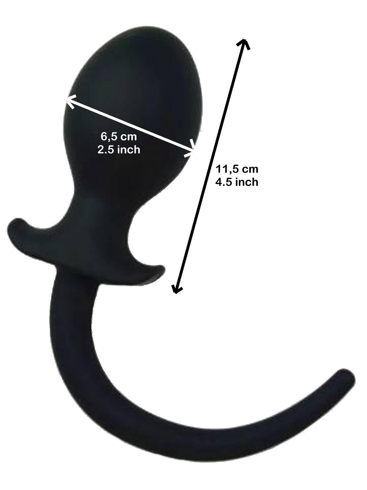 RudeRider Large Dog Tail Plug 33 x 6,5 cm Black Silicone