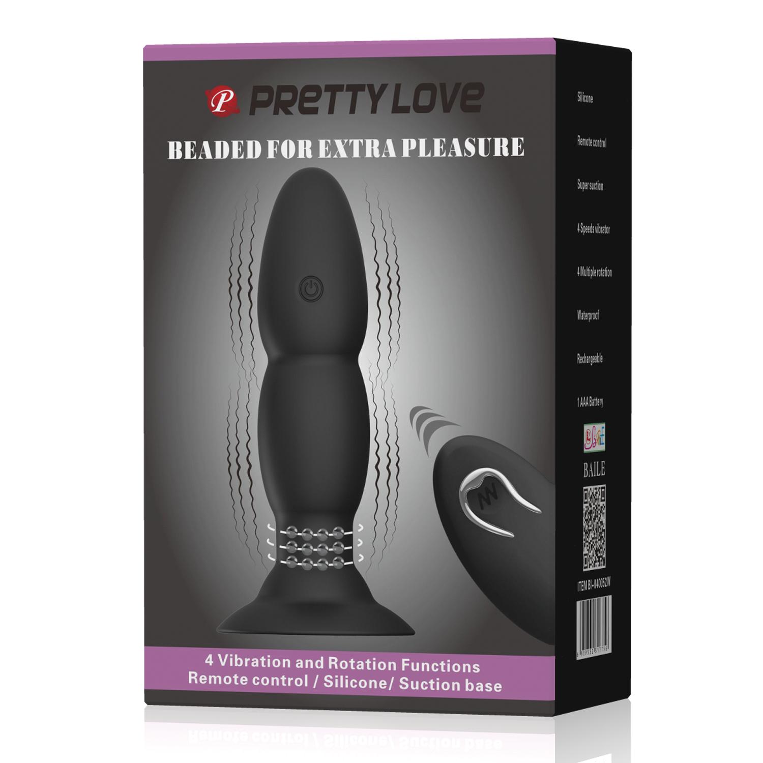PRETTY LOVE - Beaded For Extra Pleasure, Remote control, 4 functions of vibration, 4 functions of rotation, USB rechargeable,1AAA battery ':37mm L:135mm PRETTY LOVE - Beaded For Extra Pleasure, Remote control, 4 functions of vibration, 4 functions of rotation, USB rechargeable,1AAA battery ':37mm L:135mm
