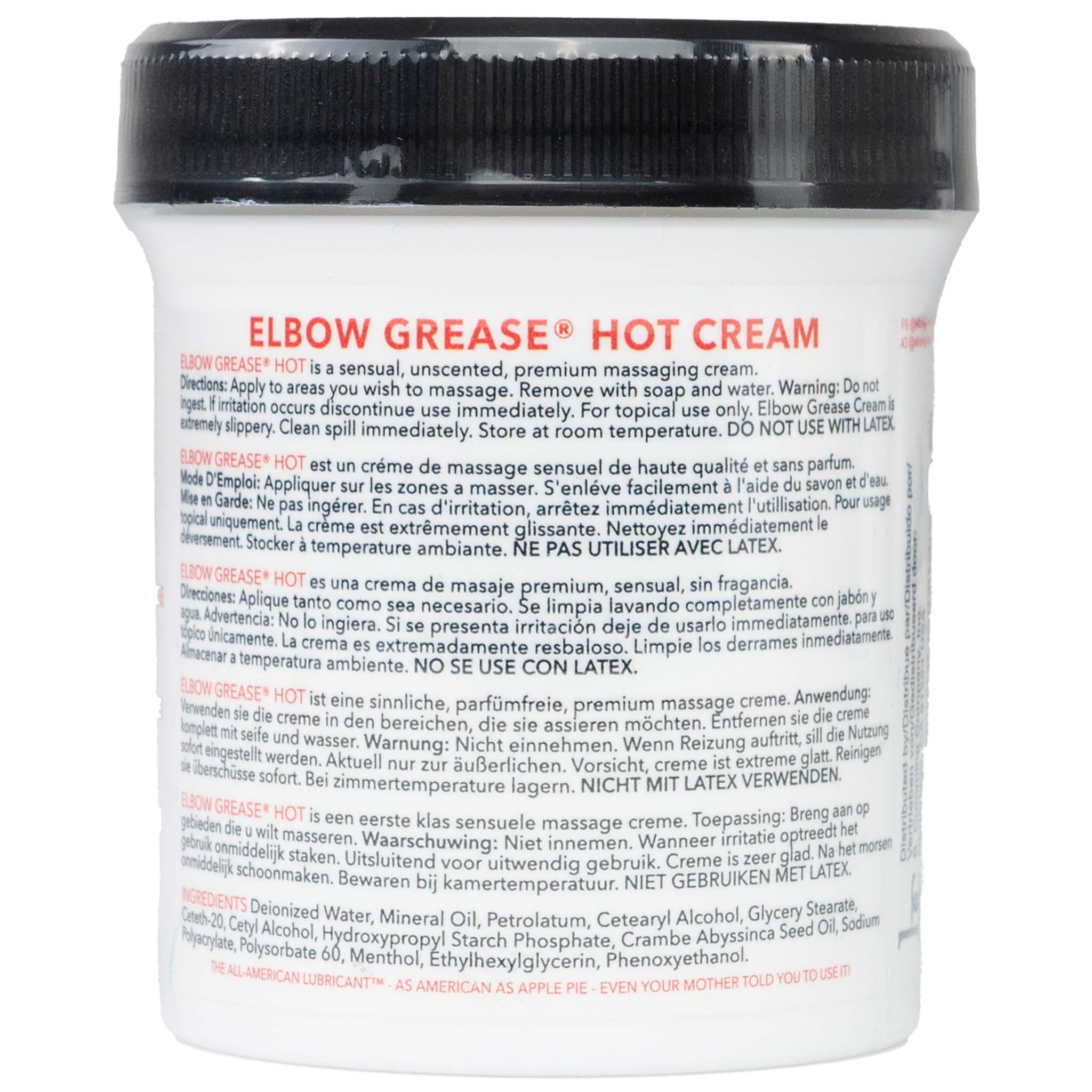 ELBOW GREASE, Hot Cream, 4 oz / 113 g