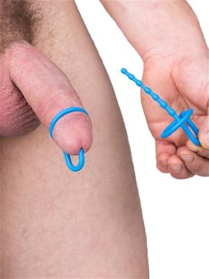 Sport Fucker Dipstick Sounding & Cockring, Blue
