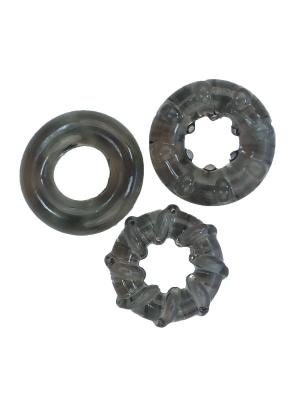 RudeRider Soft Cock Ring Smoke (3-Ring-Set)
