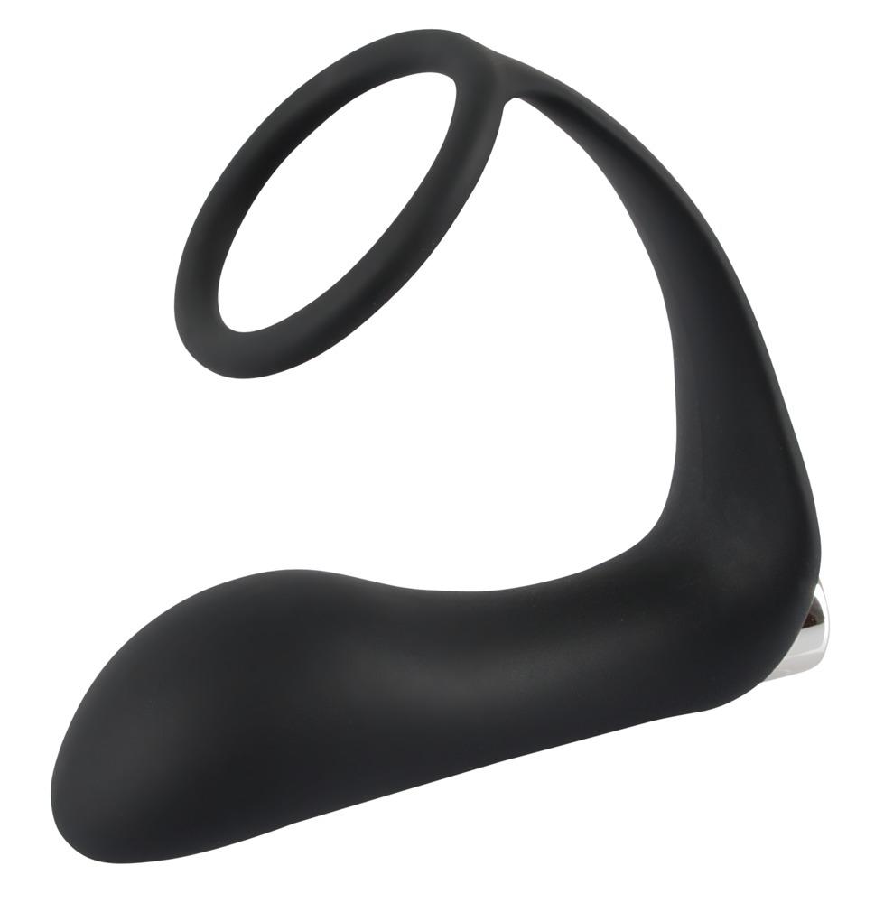 Black Velvets Vibrating Ring & Plug, Black