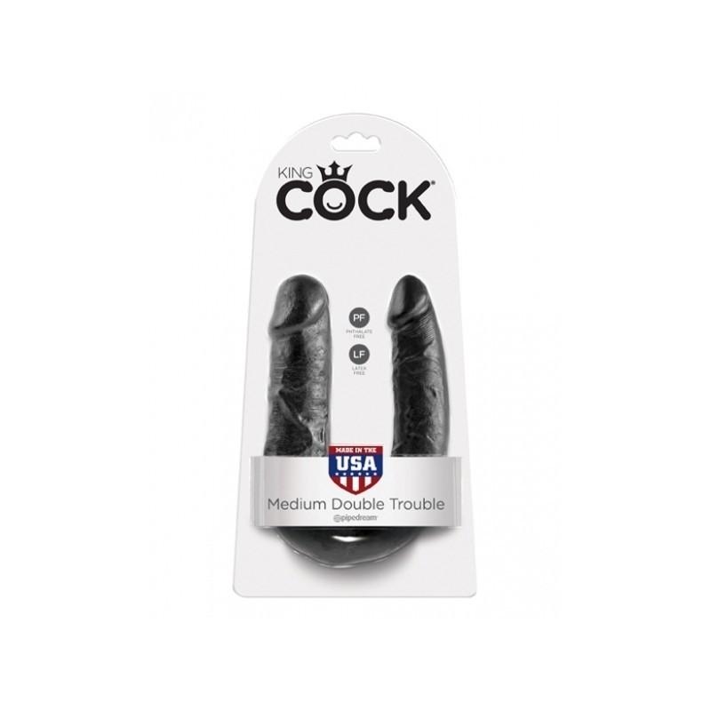 KING COCK U-Shaped Medium Double Trouble, 34,6 cm, Black