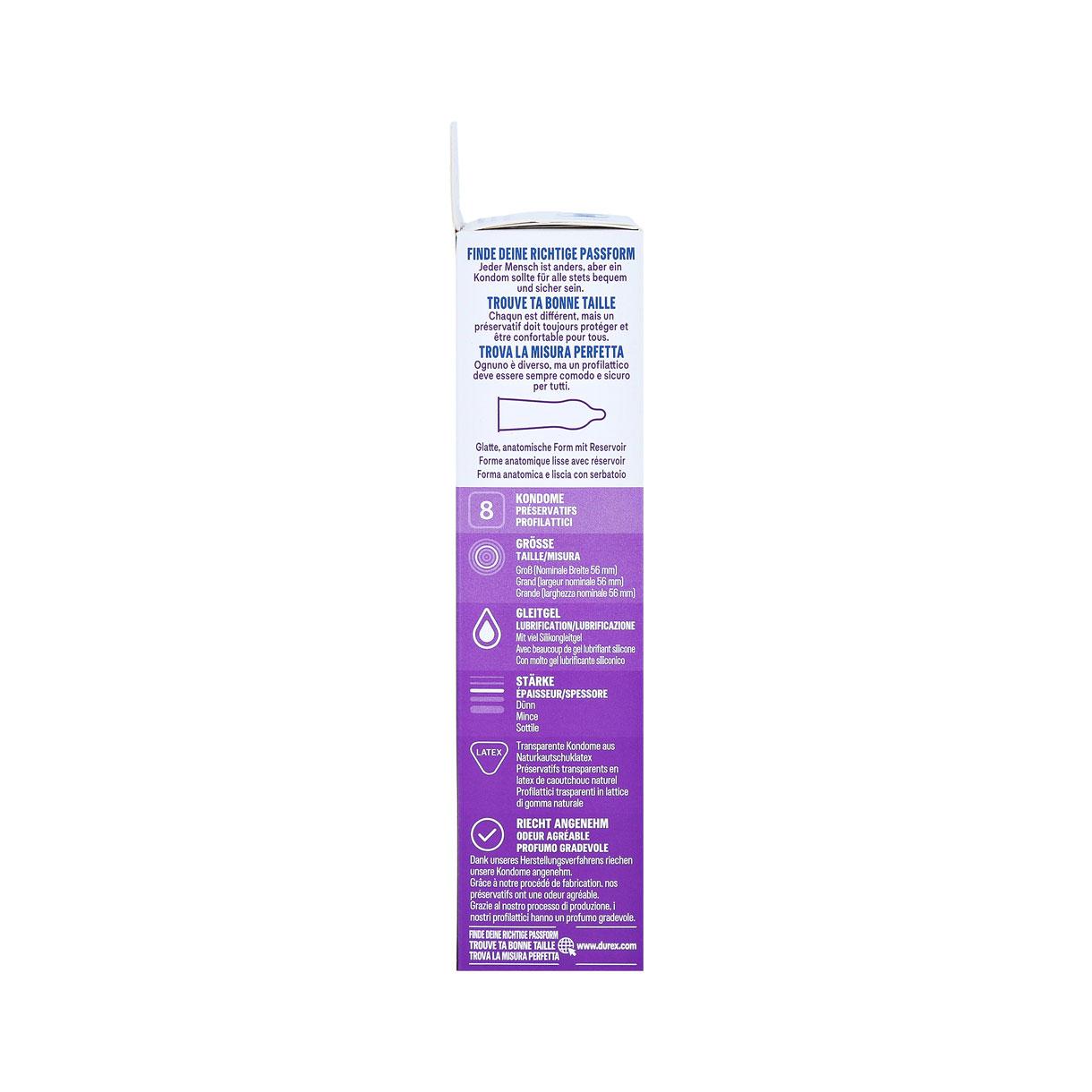 Durex Extra Feucht Condoms 8 pcs, with reservoir, extra moist, Ø 56mm, 190mm Durex Extra Feucht Condoms 8 pcs, with reservoir, extra moist, Ø 56mm, 190mm