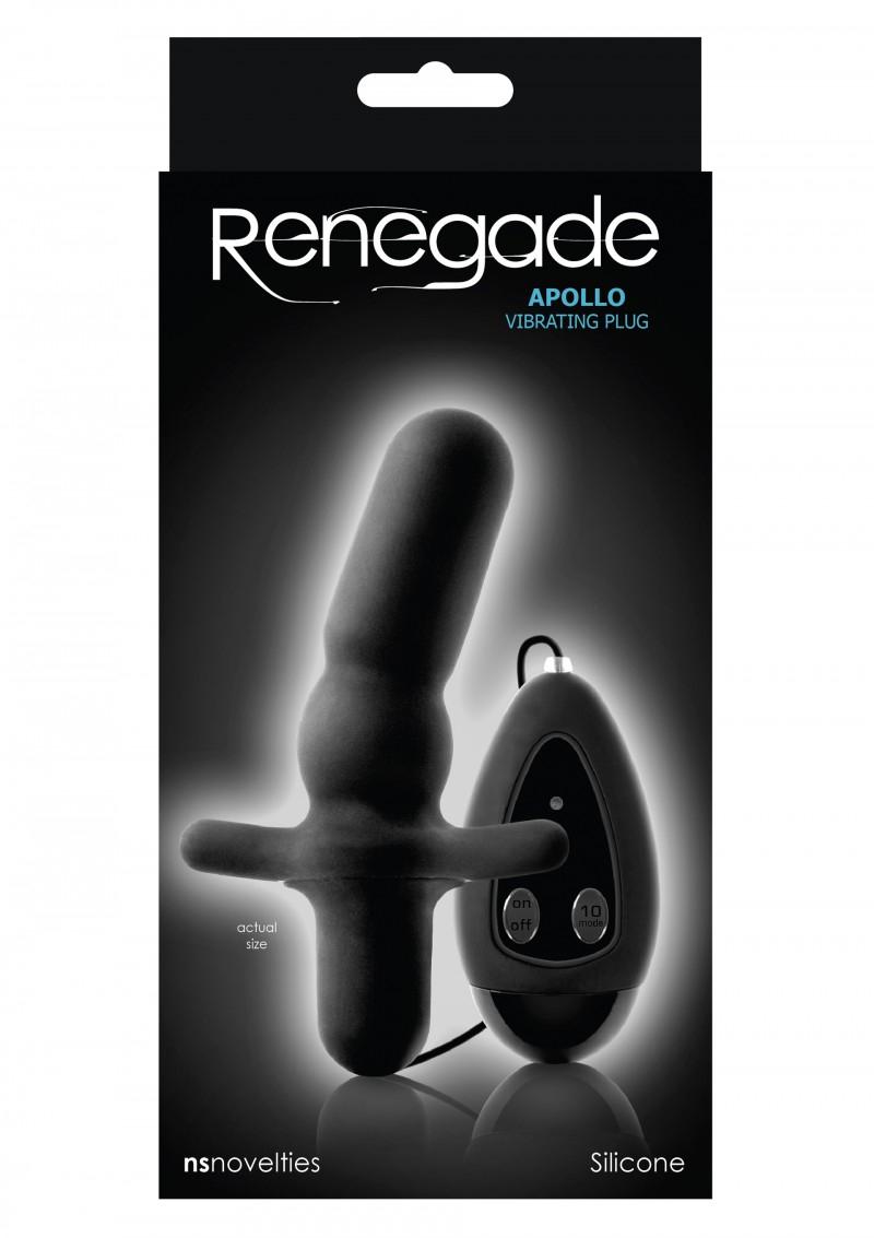 Renegade Apollo Vibrating Plug, Black, 13 cm