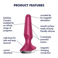 Satisfyer Plug-ilicious 2 Connect App Vibrator, Berry, 12,5 cm