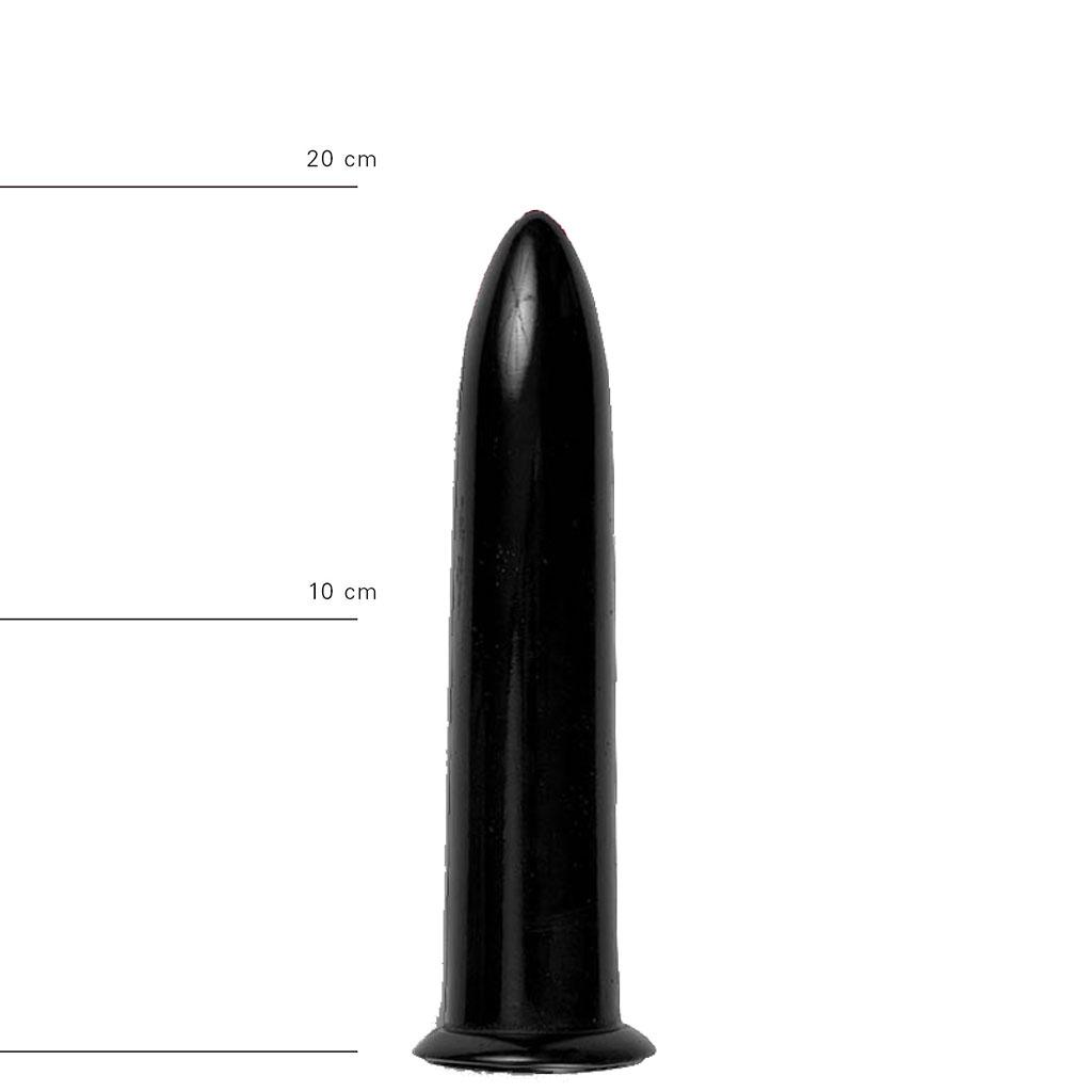 All Black Dildo Bullet, 20 cm