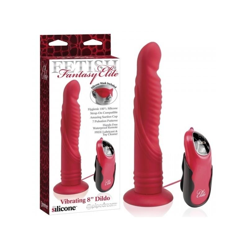 Fetish Fantasy Elite Vibrating 8" Dildo, 20 cm, Red