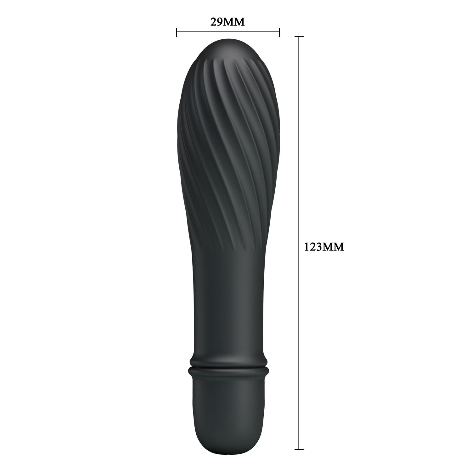 PRETTY LOVE - Solomon, 10 Functions of vibration, 1 AAA battery, silicone, waterproof L:145mm Ø:29mm Black