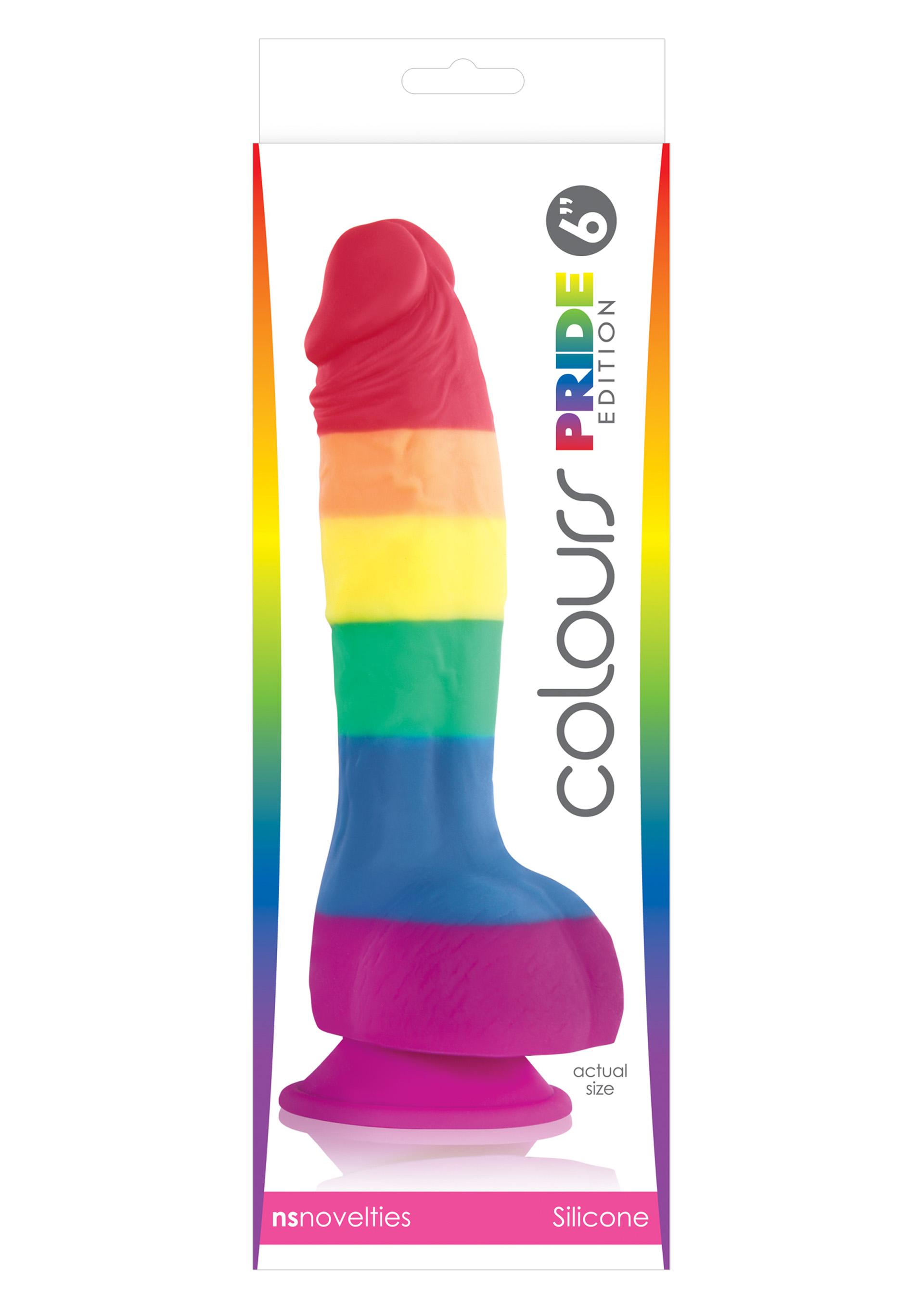 Pride Edition 6 Inch Dildo, 15 cm, Multicolor