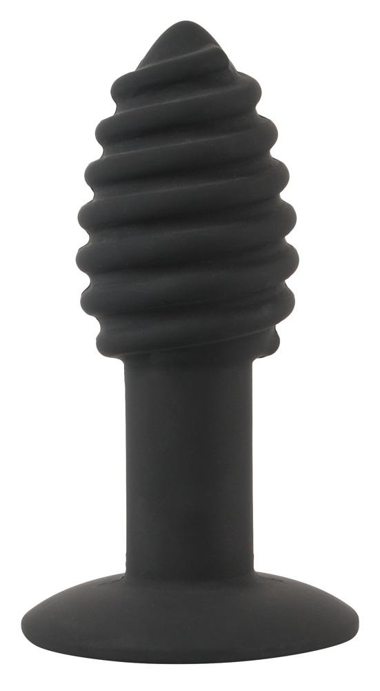 Balck Velvets Twist butt plug, Black, 10,7 cm