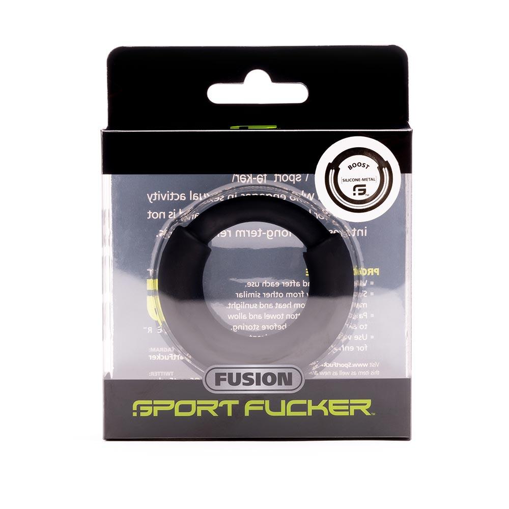 Sport Fucker Silicone Steel Fusion Ring Boost Large, Black