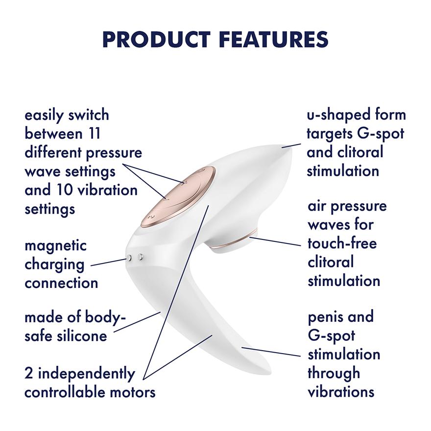 Satisfyer Pro 4 Couples, Partner Masturbator, White/Rosegold, 8,5 cm Satisfyer Pro 4 Couples, Partner Masturbator, White/Rosegold, 8,5 cm