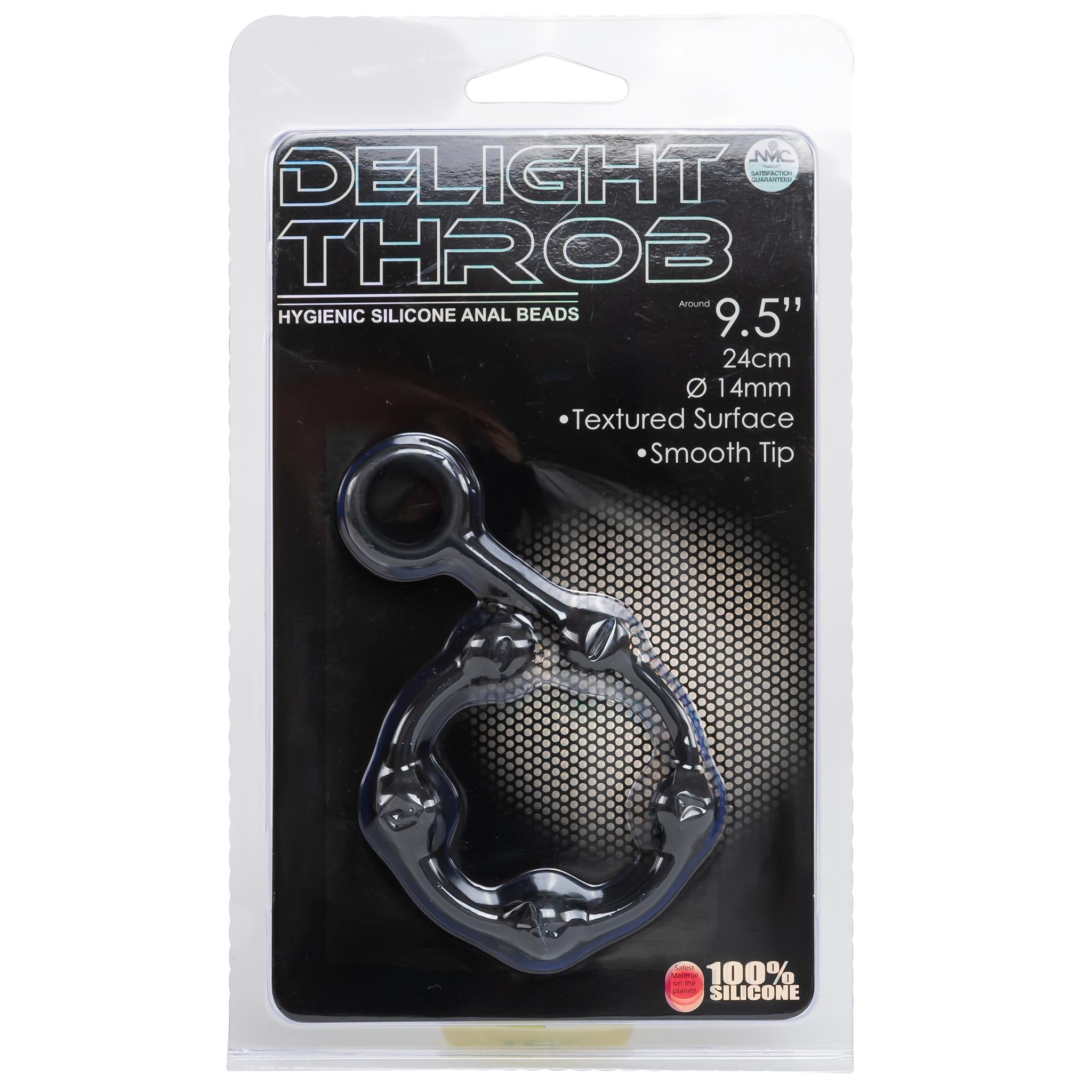 Delight Throb Small Black Anal Beads