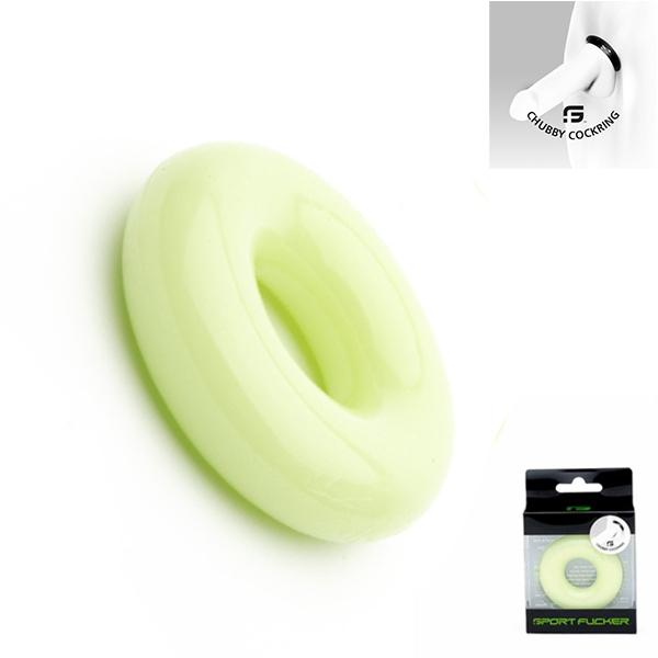 Sport Fucker Chubby Rubber Cockring, Glow