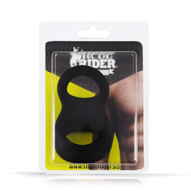 RudeRider Shaft and Ball Ring Thick Medium, Ball Stretcher, Black