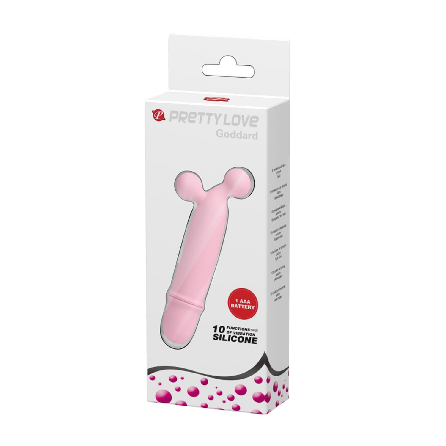 PRETTY LOVE - Goddard, 10 Functions of vibration, 1 AAA battery, silicone, waterproof L:118mm W:24mm H:18mm PRETTY LOVE - Goddard, 10 Functions of vibration, 1 AAA battery, silicone, waterproof L:118mm W:24mm H:18mm