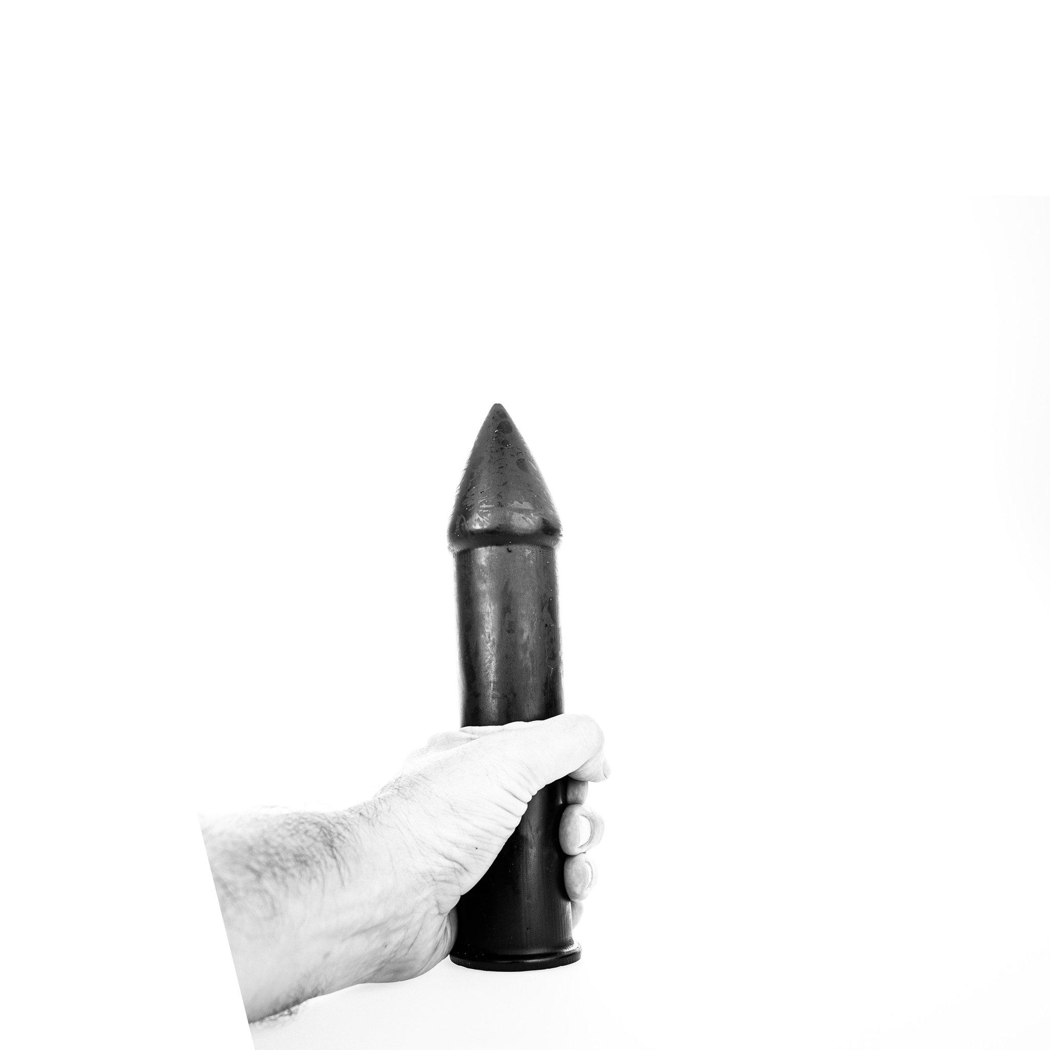 All Black Dildo Torpedo, 25 cm