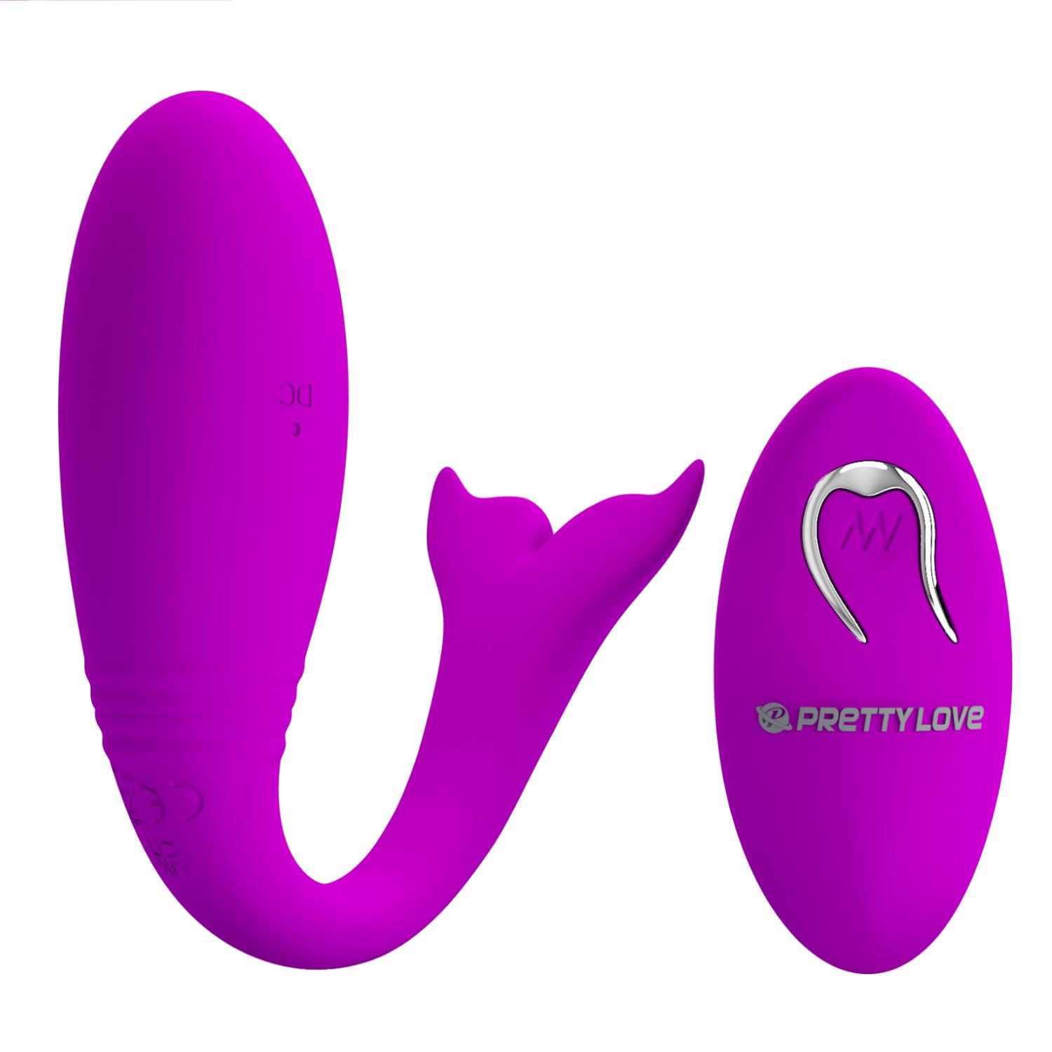 PRETTY LOVE - Jordyn, Remote control dophine bullet, 12 functions of vibration, with ON/OFF button on the tail, available by remote control, or independent control without remore, Silicone material 32*100 PRETTY LOVE - Jordyn, Remote control dophine bullet, 12 functions of vibration, with ON/OFF button on the tail, available by remote control, or independent control without remore, Silicone material 32*100