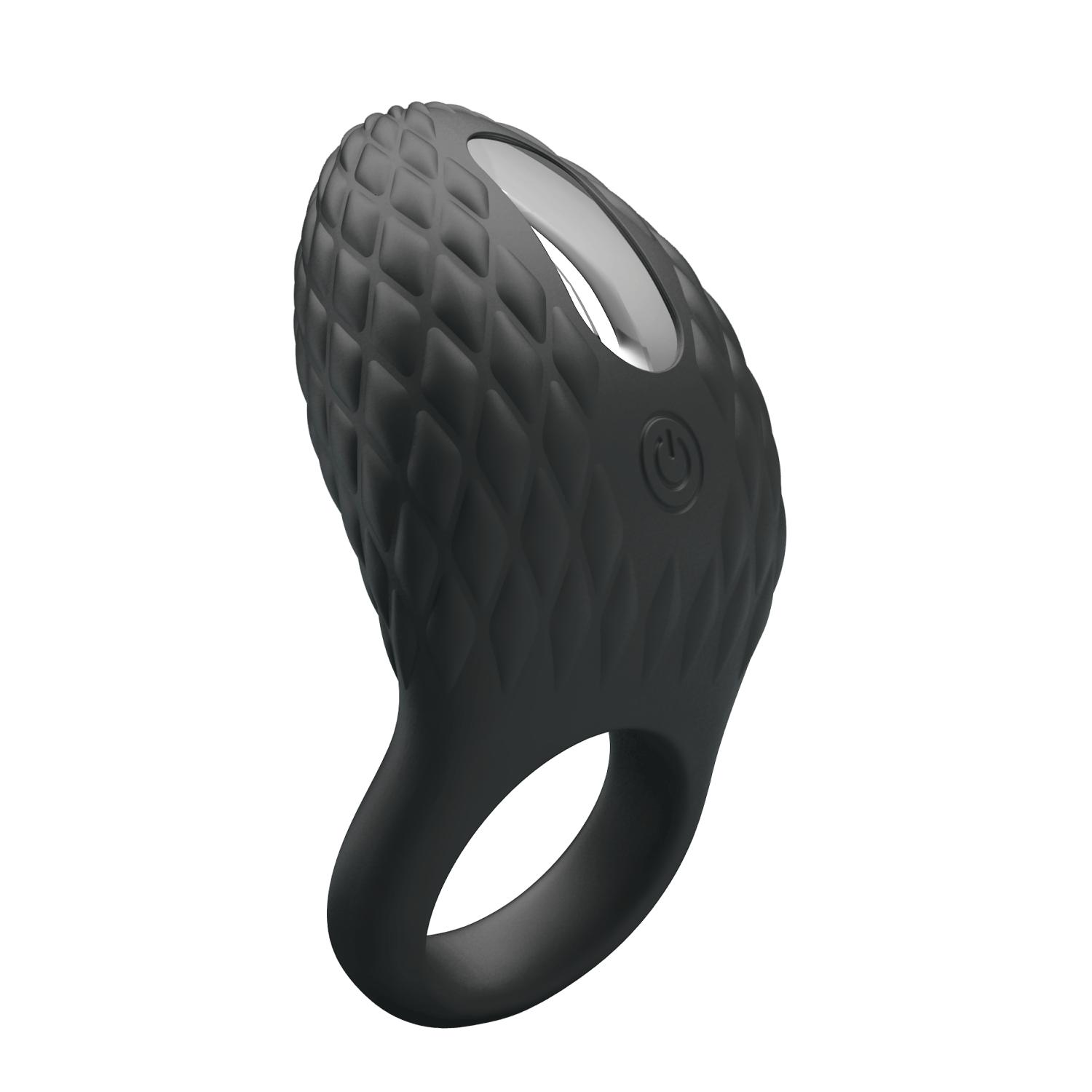 PRETTY LOVE - Heloise, 7 functions of vibrating cock ring
waterproof, memory
USB rechargeable
silicone L:69mm W:46mm H:28mm