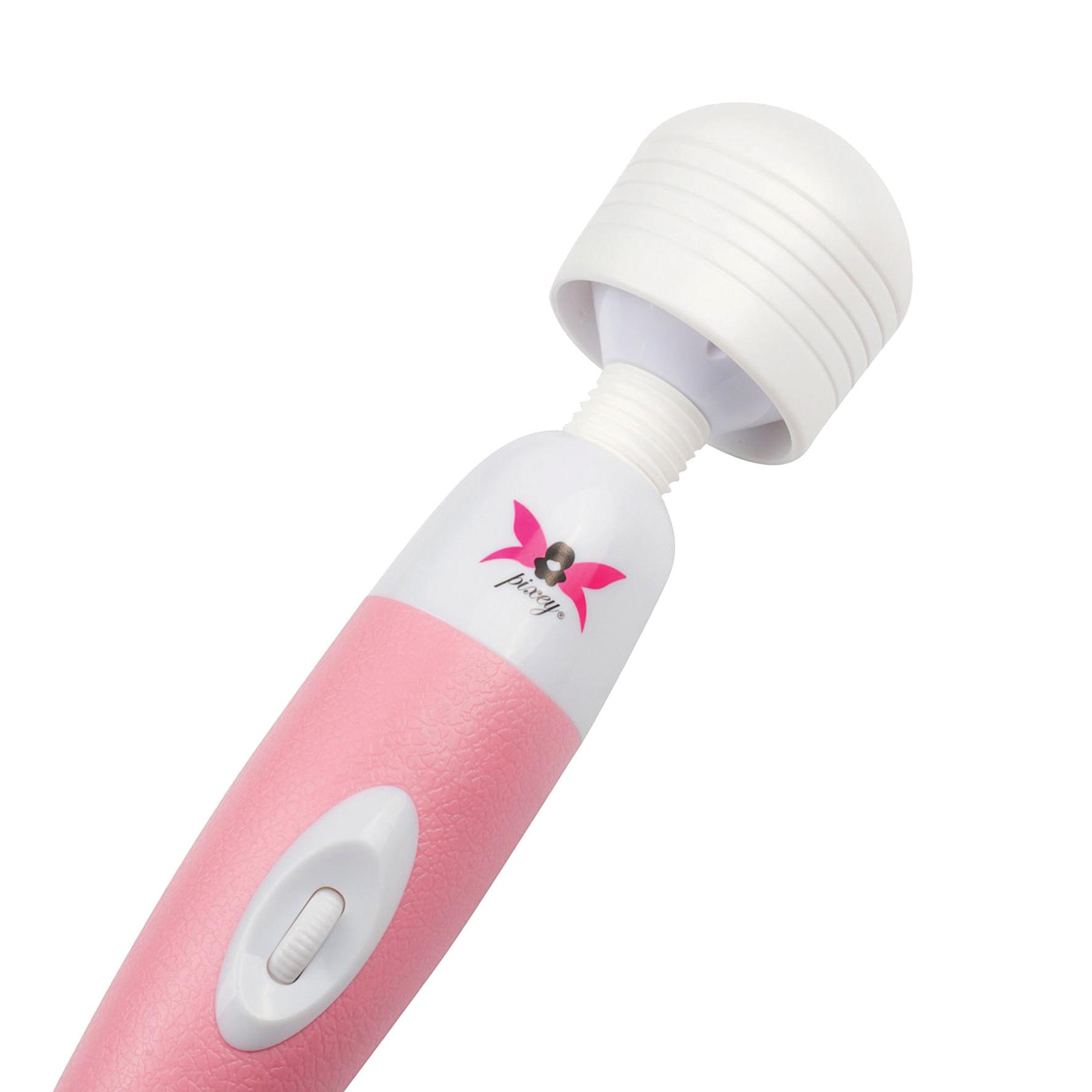 Pixey Pink Wand Massager, White/Pink, 33 cm