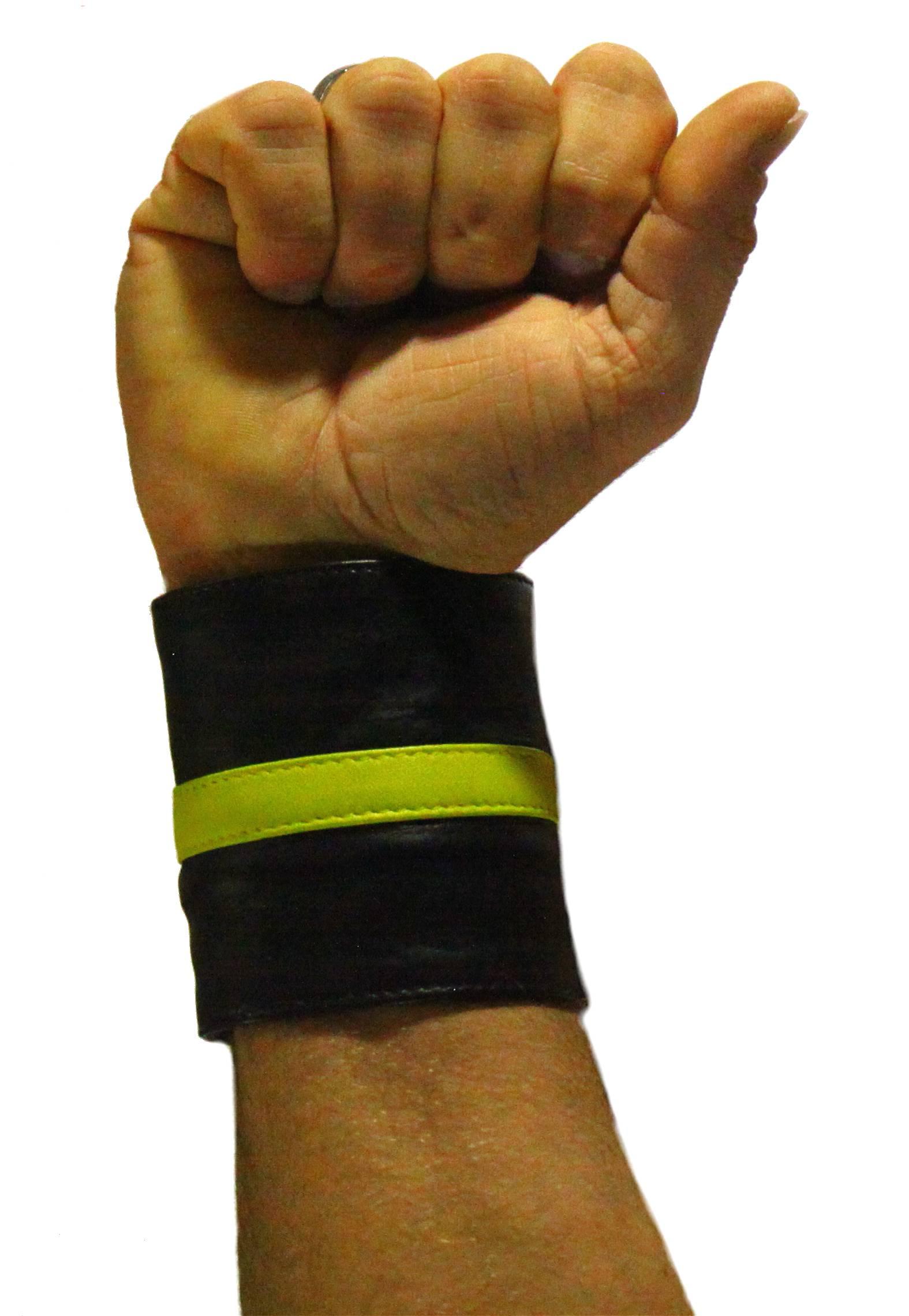 RudeRider Wrist Wallet Leather Black/Yellow, XL size RudeRider Wrist Wallet Leather Black/Yellow, XL size