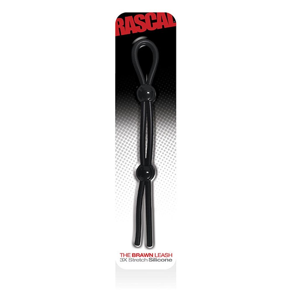 Rascal, The Brawn Double Leash Glow, Cockring, Black, OS