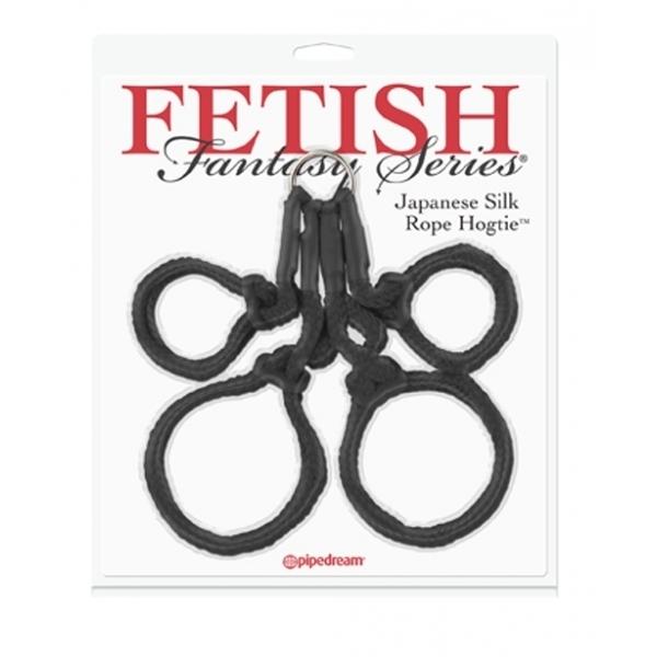 Fetish Fantasy Series, Japanese Silk Rope Hogtie Black, Polyester, Black