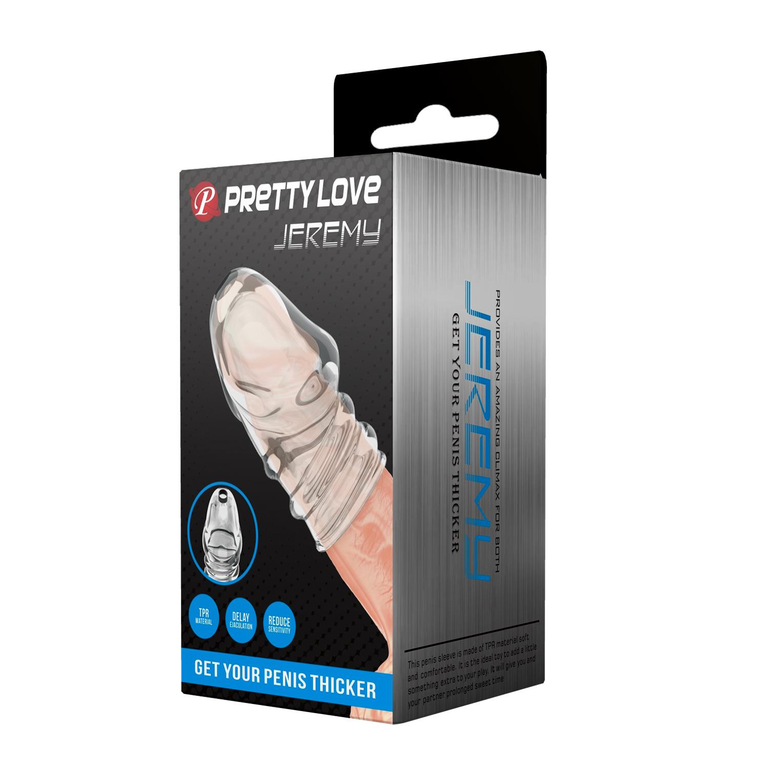 PRETTY LOVE - Jeremy, Penis sleeve. Transparent, 36-70