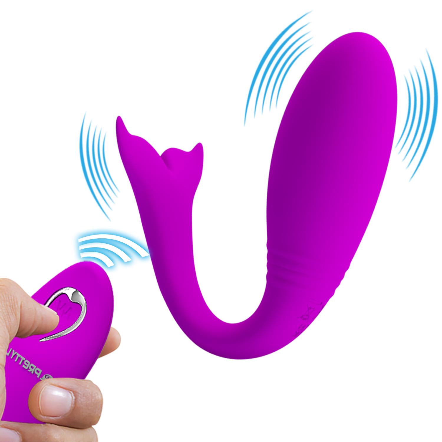 PRETTY LOVE - Jordyn, Remote control dophine bullet, 12 functions of vibration, with ON/OFF button on the tail, available by remote control, or independent control without remore, Silicone material 32*100 PRETTY LOVE - Jordyn, Remote control dophine bullet, 12 functions of vibration, with ON/OFF button on the tail, available by remote control, or independent control without remore, Silicone material 32*100