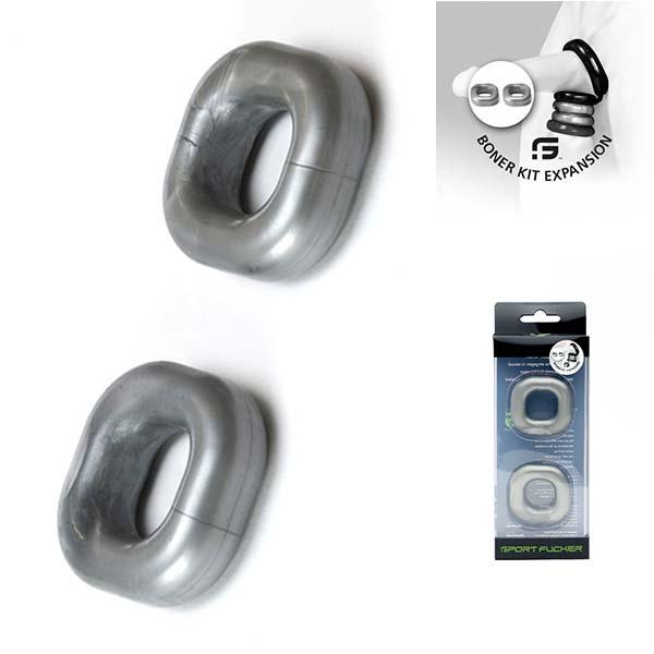 Sport Fucker Boner Expansion 2-Pack Cockring, Silver Sport Fucker Boner Expansion 2-Pack Cockring, Silver