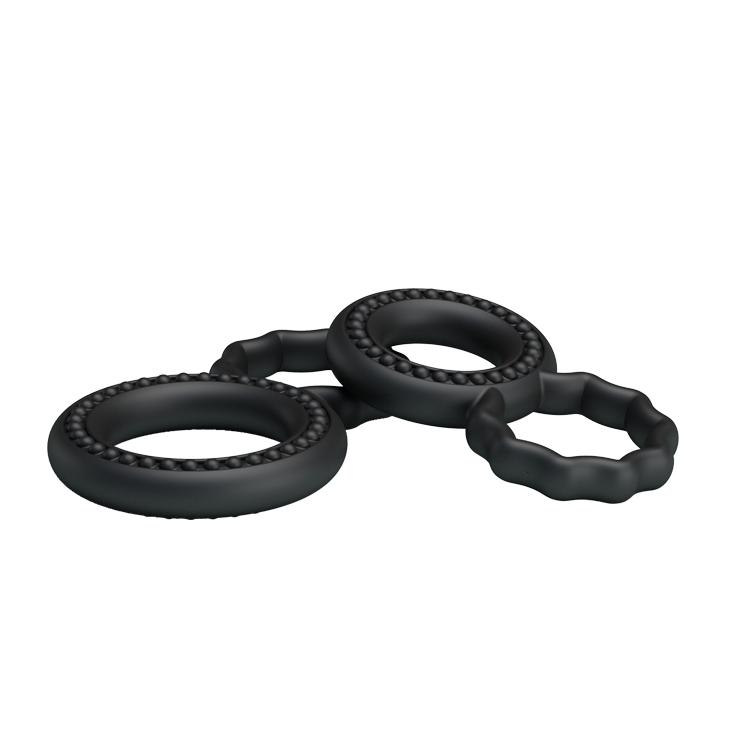 BAILE - Ring, Two double rings in one, Silicone L:80mm W:41mm H:10mm