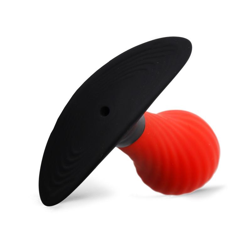 RudeRider Inflatable Butt Plug Black/Red with Steel Ball inside RudeRider Inflatable Butt Plug Black/Red with Steel Ball inside