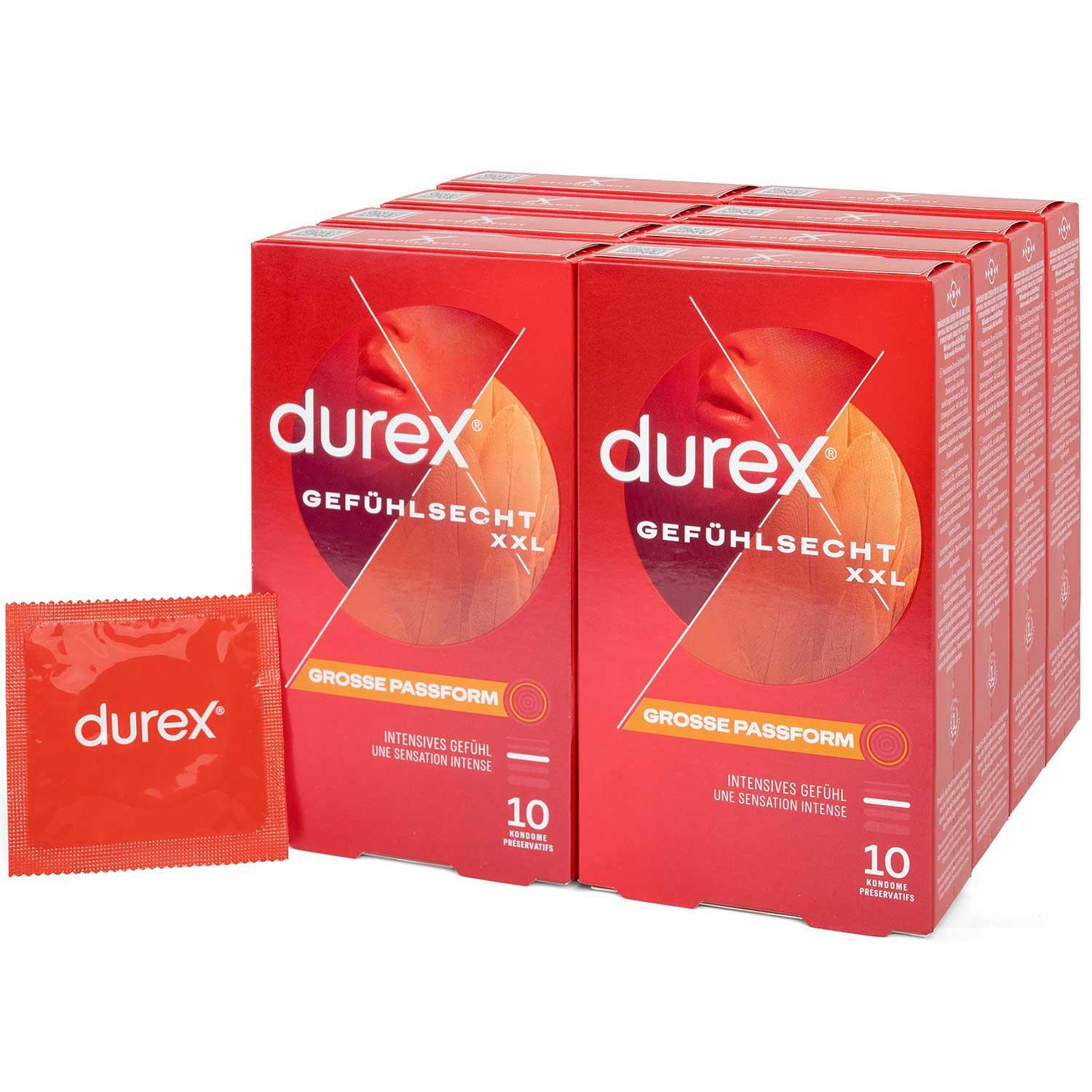 Durex Gefühlsecht XXL Condoms 10pcs, with Reservoir, Ø 60mm, 220mm