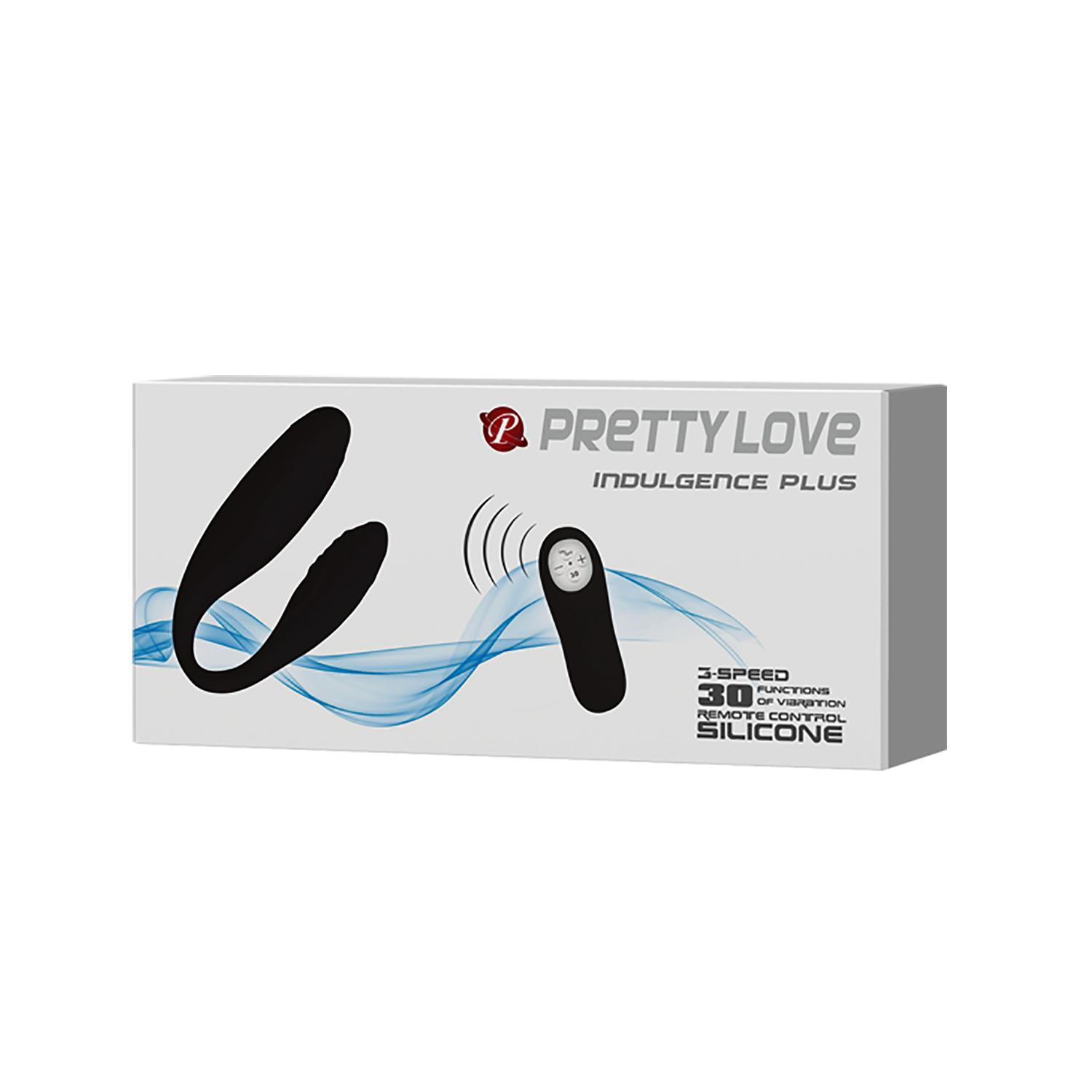 PRETTY LOVE - Indulgence Plus, Vibrator for couple pleasure, full silicone, 30- function vibrations, 3 level speeds, remote control, rechargeable, NO Adopter ':30/32mm   L:95mm