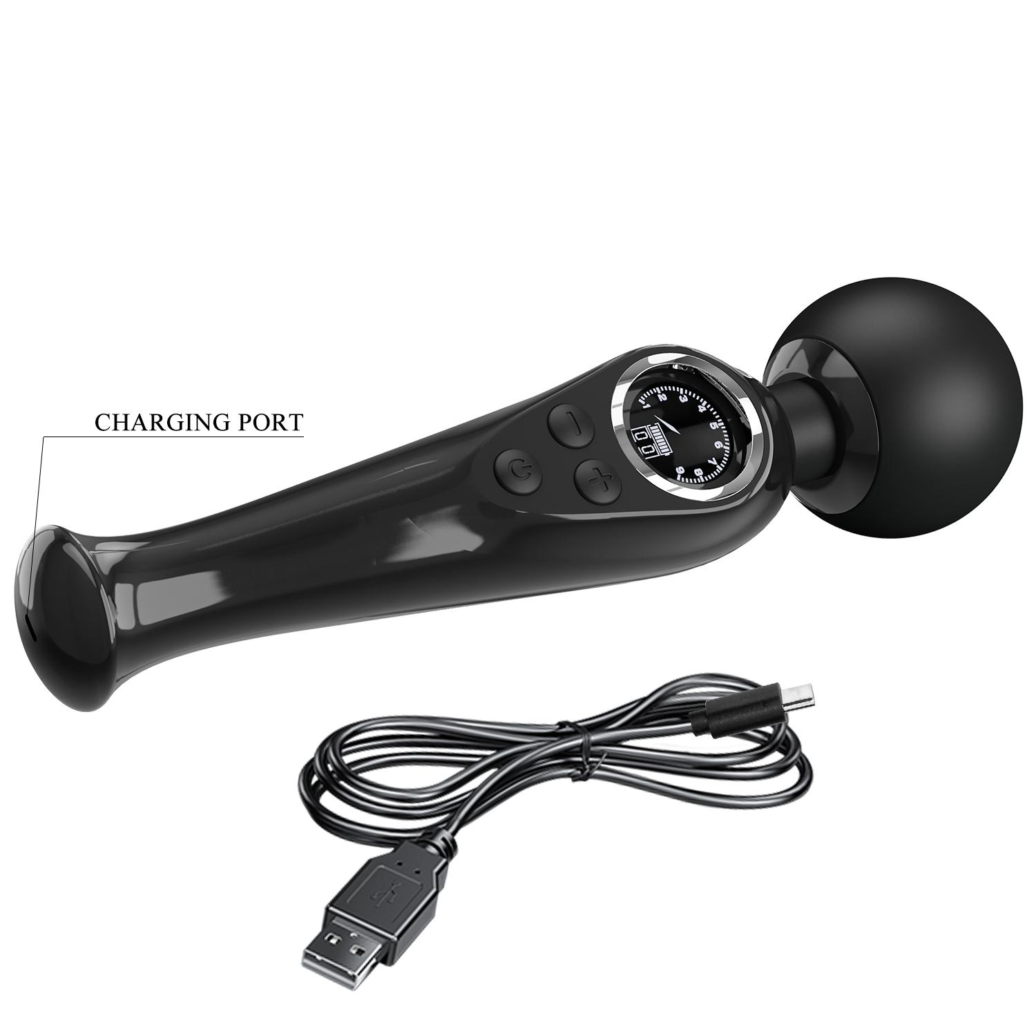 PRETTY LOVE - Stavros the Great LED Wand Massager 22,5 cm, Black PRETTY LOVE - Stavros the Great LED Wand Massager 22,5 cm, Black