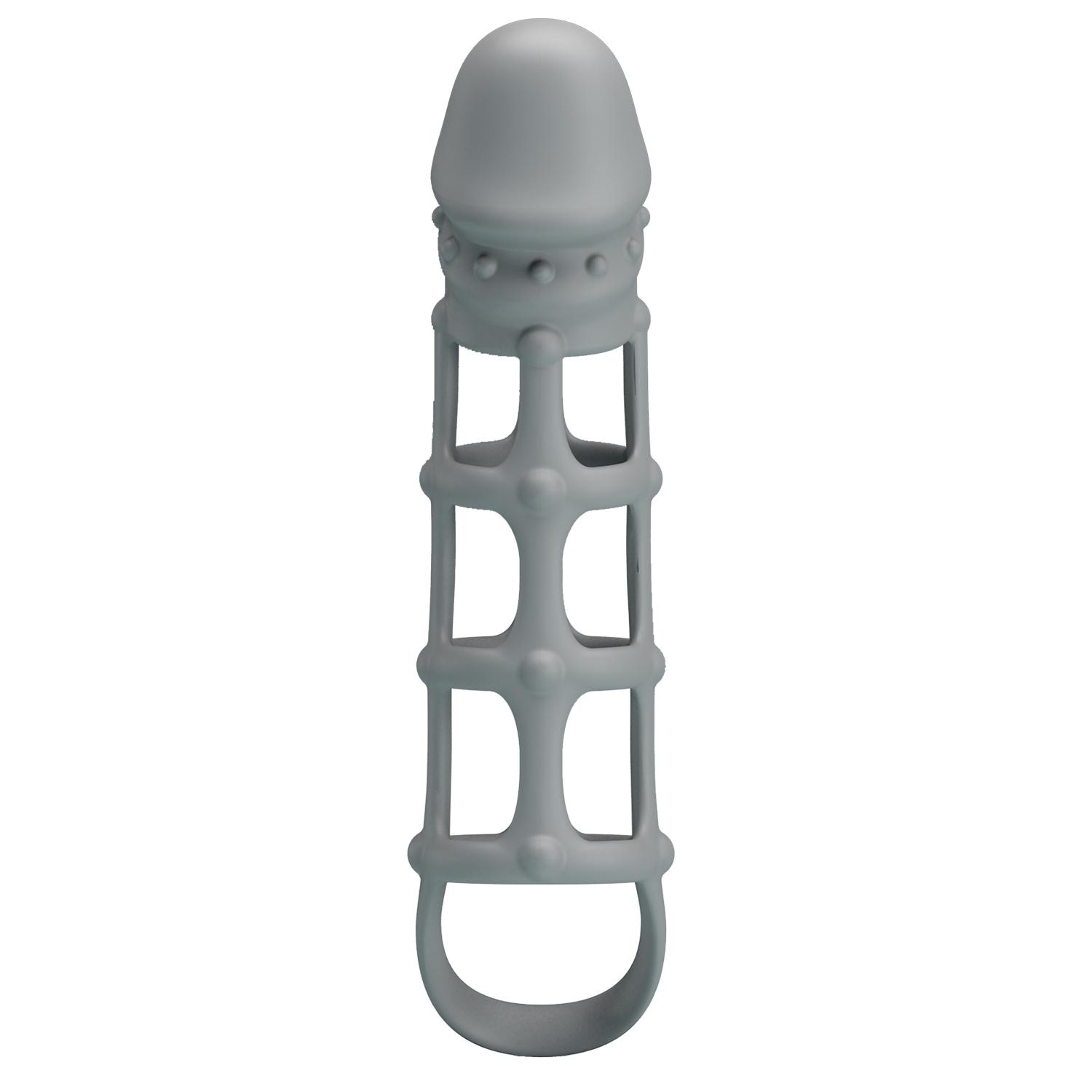 PRETTY LOVE - Penis Sleeve With Ball Strap,  silicone penis sleeve L:170mm  W:40mm  H:32mm