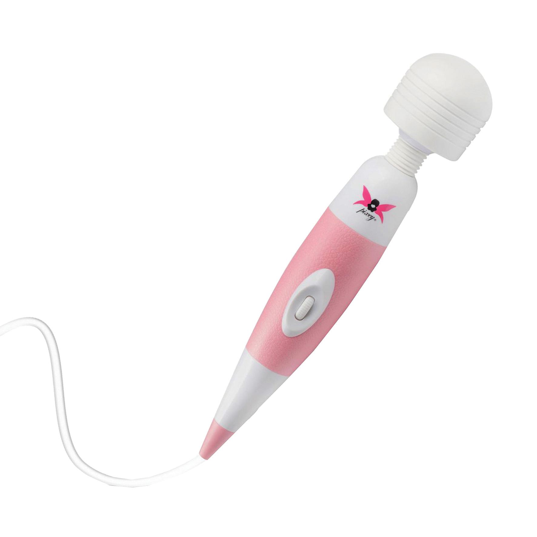 Pixey Pink Wand Massager, White/Pink, 33 cm