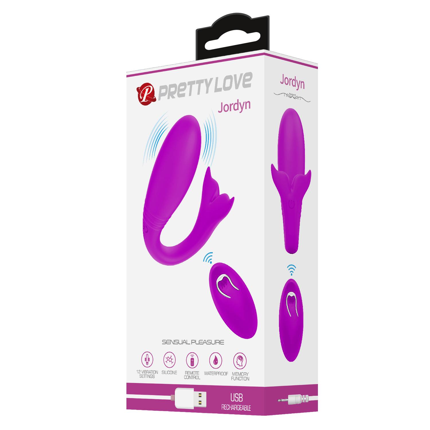 PRETTY LOVE - Jordyn, Remote control dophine bullet, 12 functions of vibration, with ON/OFF button on the tail, available by remote control, or independent control without remore, Silicone material 32*100 PRETTY LOVE - Jordyn, Remote control dophine bullet, 12 functions of vibration, with ON/OFF button on the tail, available by remote control, or independent control without remore, Silicone material 32*100