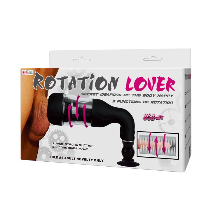 BAILE - Masturbator, 5 powerful functions of reversible rotation, 4 AA batteris, additional USB wire powered optionally, super suction cup adapted for multi-angle '92mm L365mm