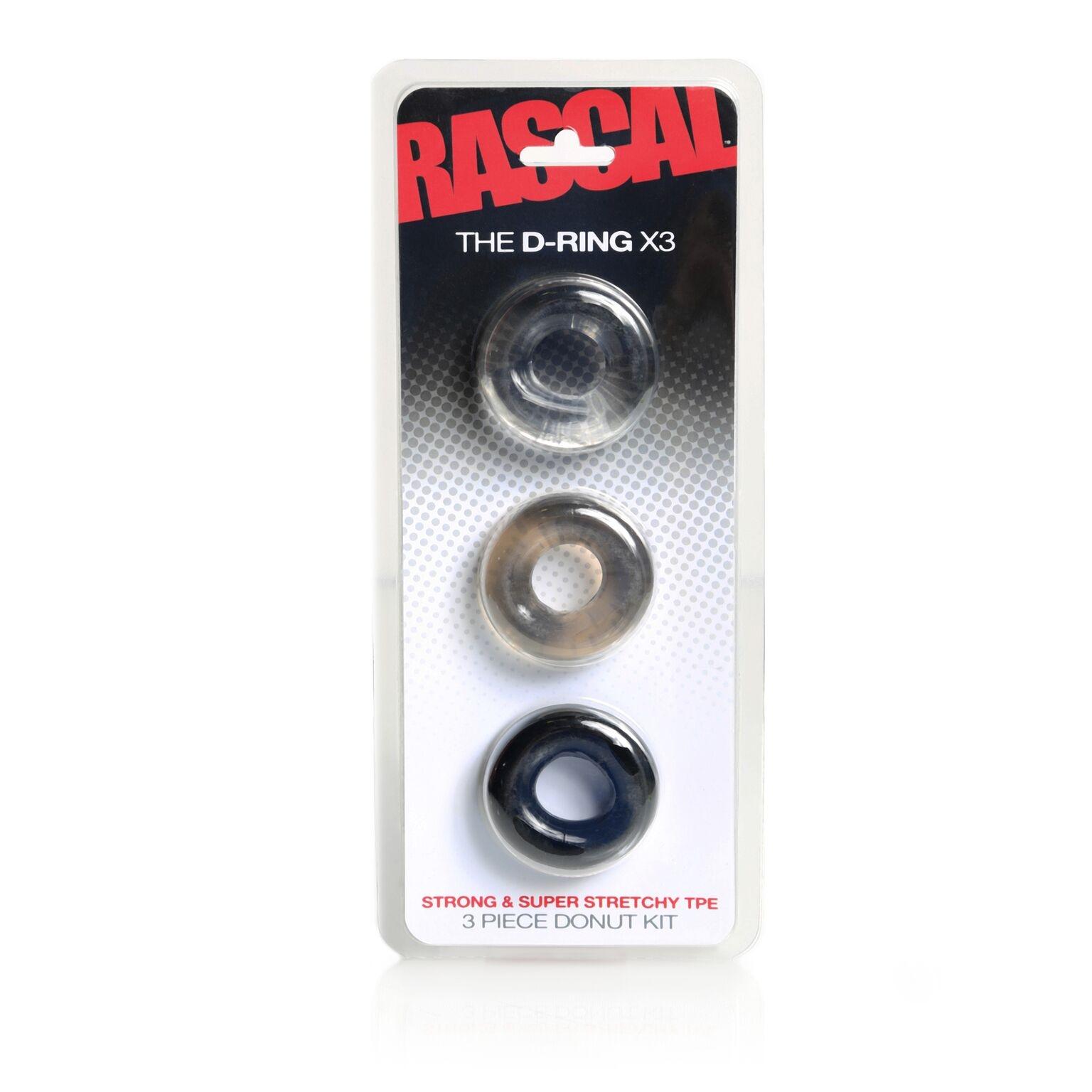 Rascal The D-Ring X3, 3 Donut Cockrings, Multicolor, OS