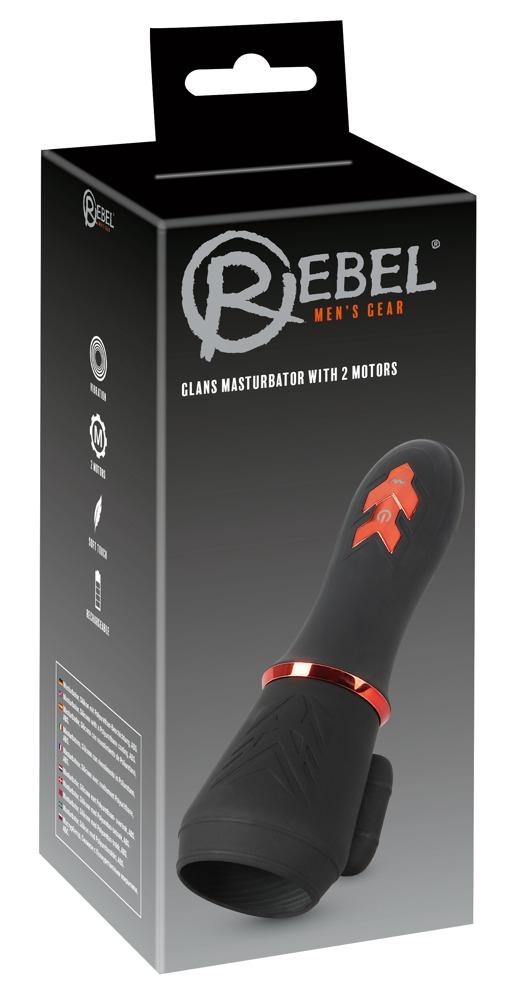 Rebel Men's Gear Glans Masturbator with 2 Motors, 16,9 cm, Black