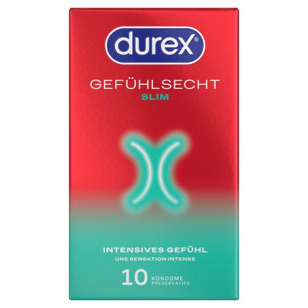 Durex Gefühlsecht Slim Fit Condoms 10 pcs, with Reservoir, Ø 52,5mm, 180mm Durex Gefühlsecht Slim Fit Condoms 10 pcs, with Reservoir, Ø 52,5mm, 180mm