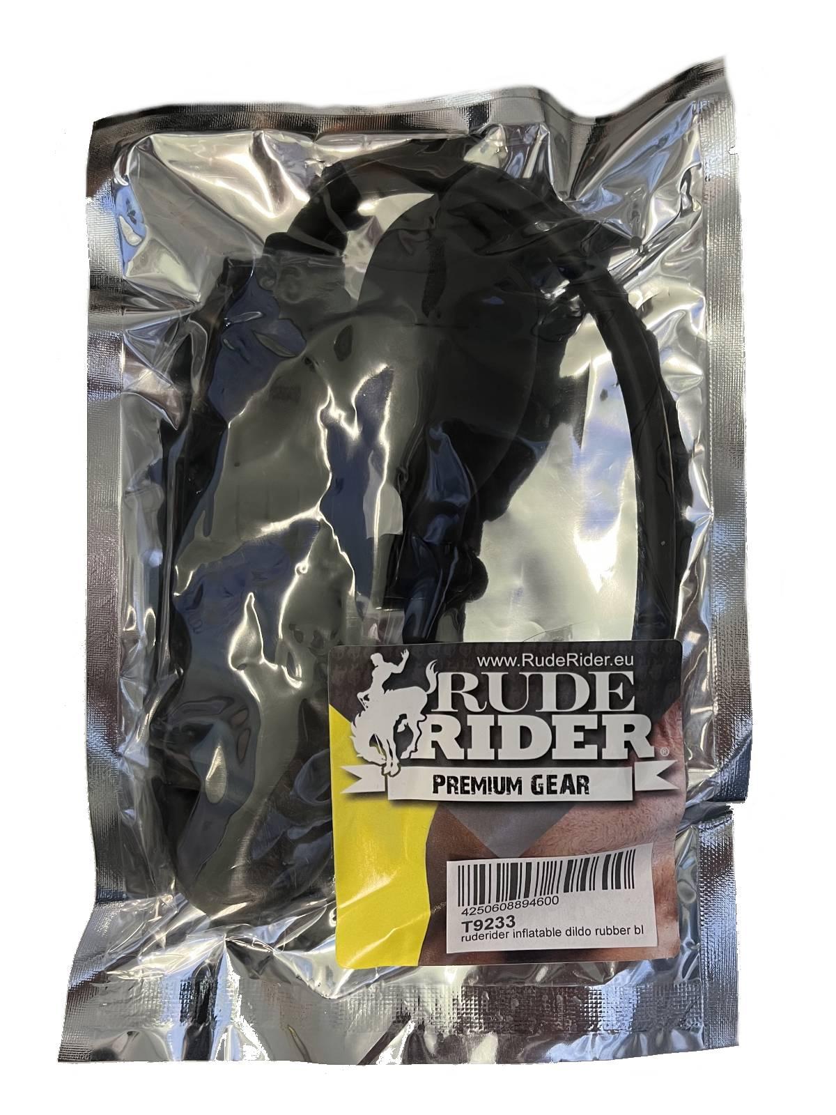 RudeRider Inflatable Regular Dildo Rubber Black RudeRider Inflatable Regular Dildo Rubber Black
